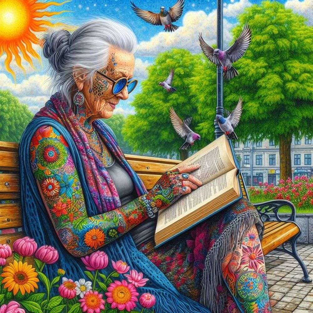 Hippie babička online puzzle