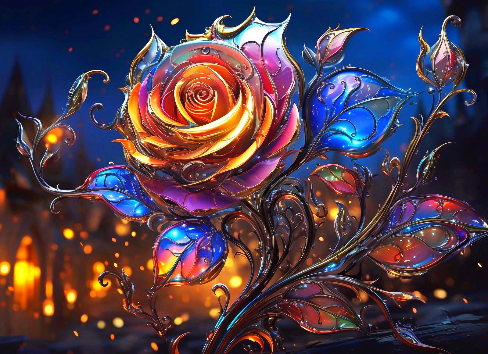 Trandafir de sticlă puzzle online