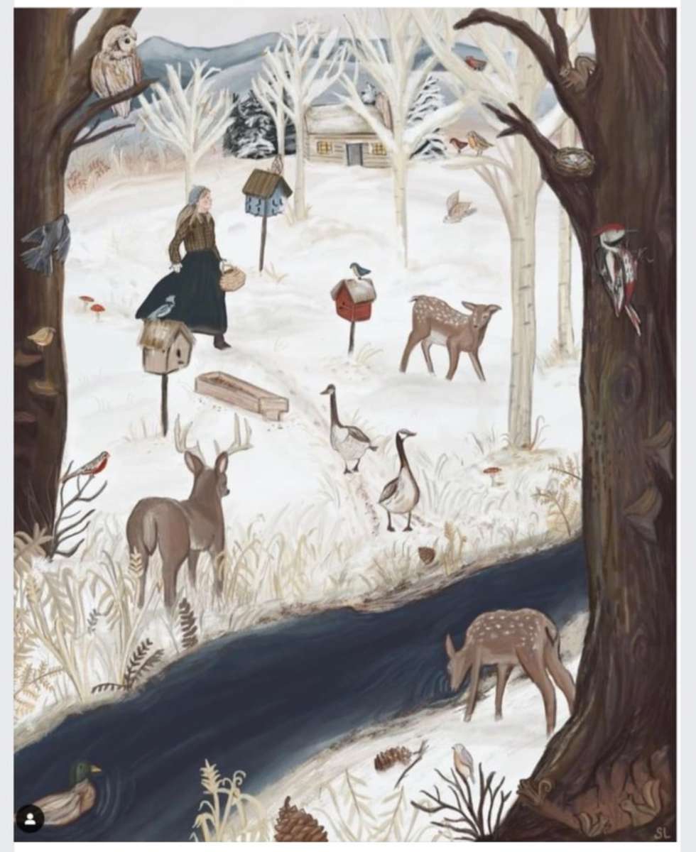 Winterwandeling met de bosdieren legpuzzel online