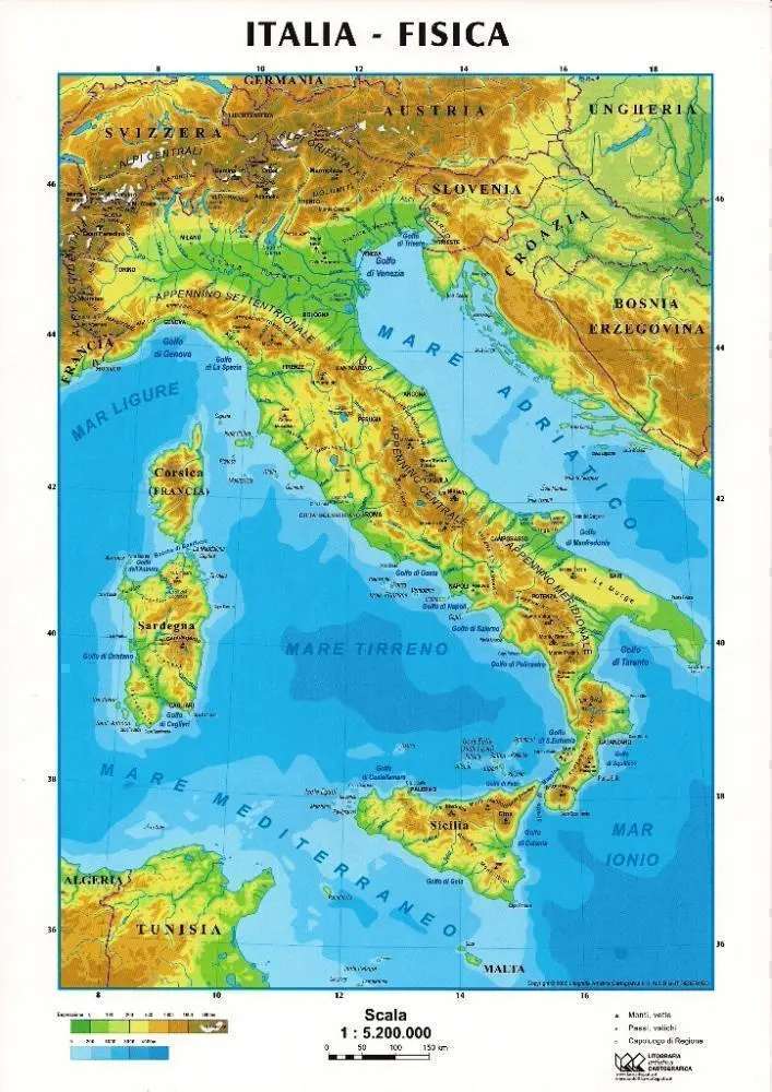 イタリアの物理地図 オンラインパズル