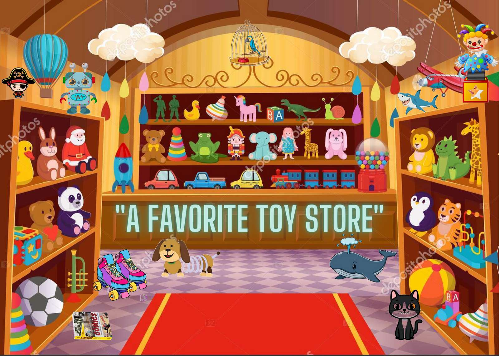 Ein beliebter Spielzeugladen Puzzlespiel online
