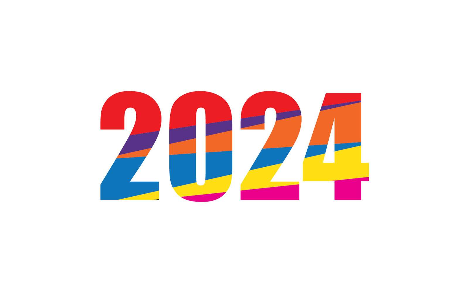 Šťastný nový rok 2024 Logo a symbol Gráfico por De skládačky online