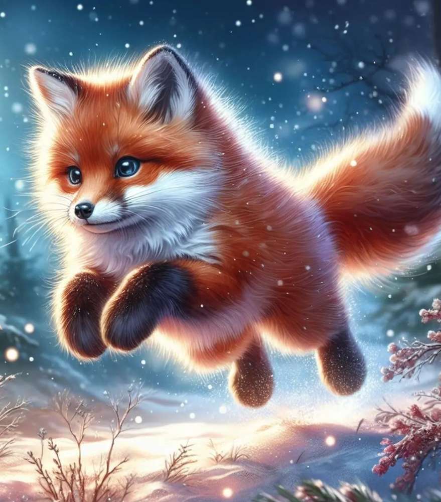 Foxy s'amuse dans la neige puzzle en ligne