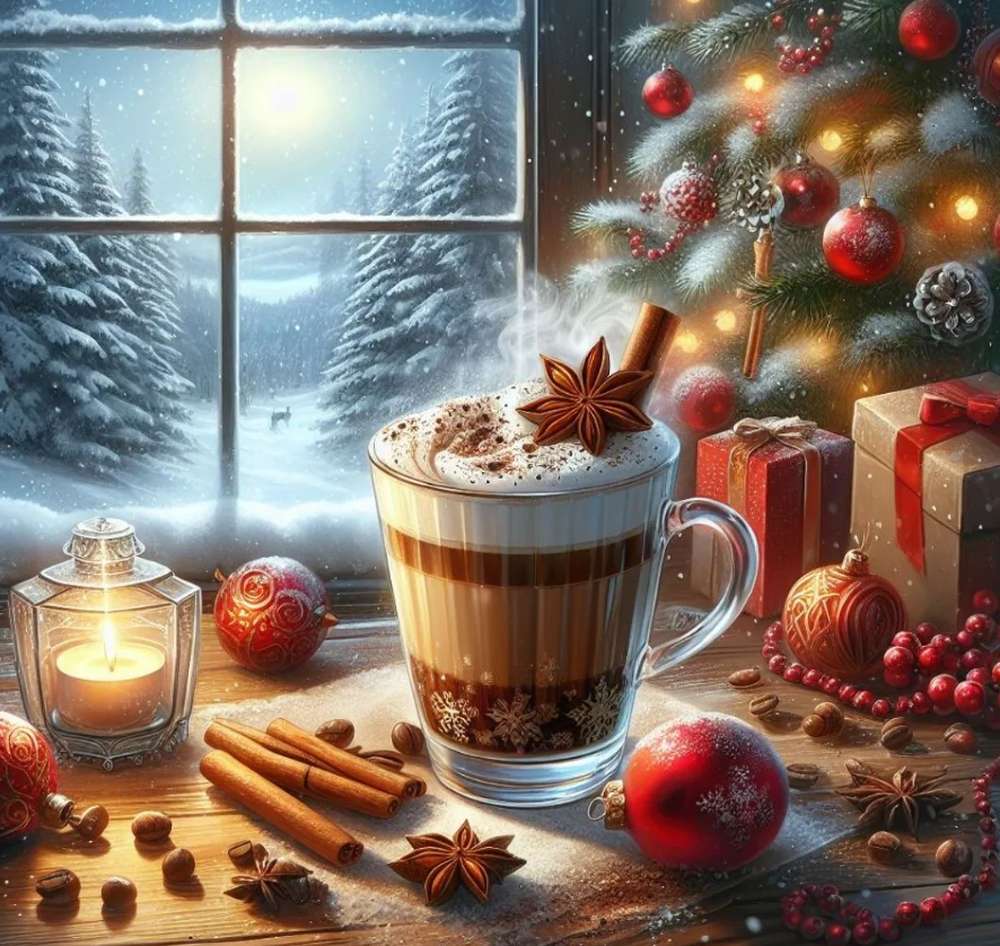Kerst koffie legpuzzel online