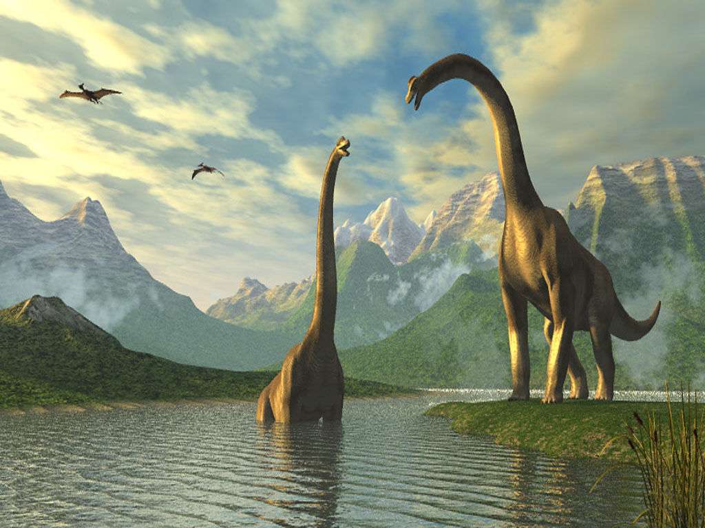 Динозаври с дълга шия онлайн пъзел