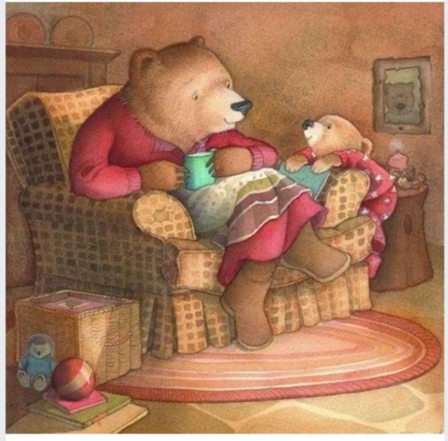 Мама-медведица дома онлайн-пазл