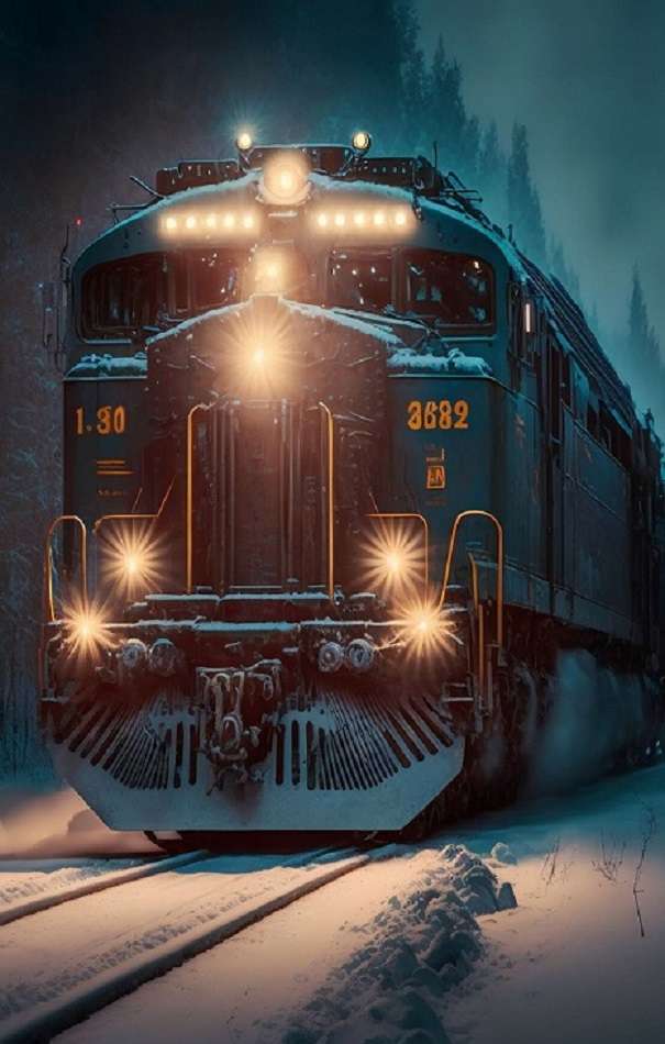 снежен влак онлайн пъзел