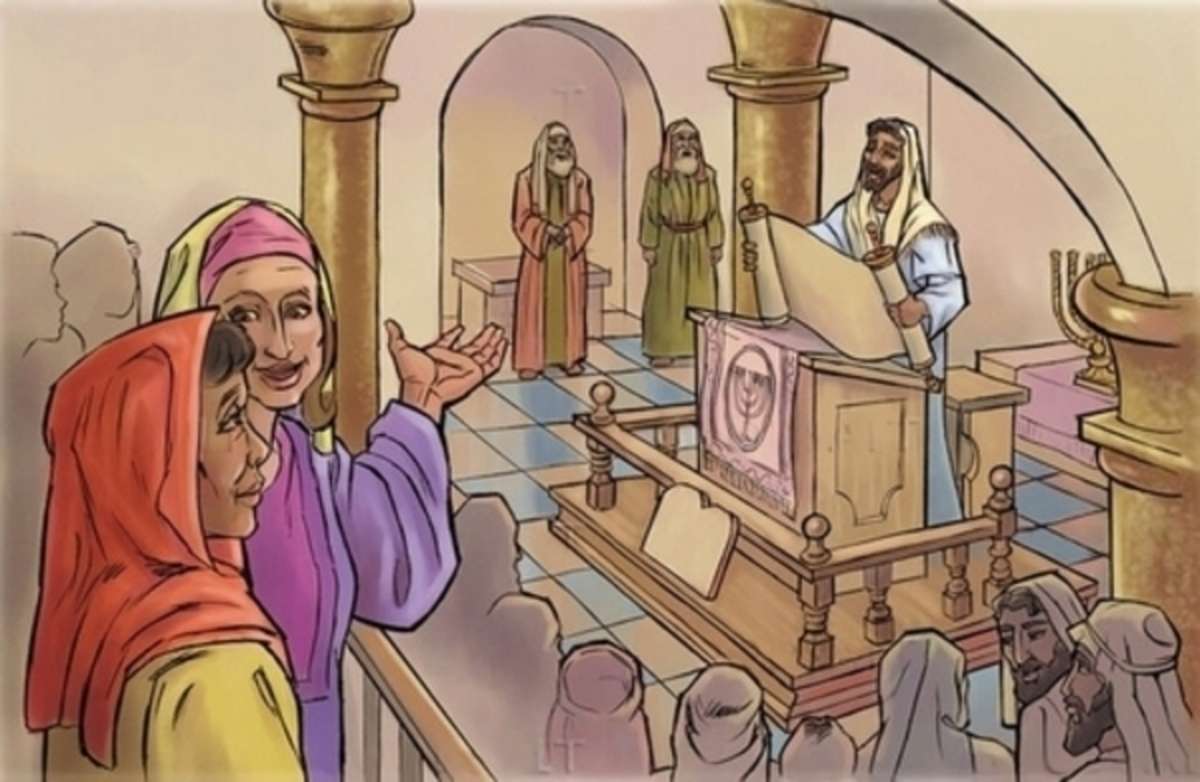 JESUS ​​​​LESET IN DER SYNAGOGE Online-Puzzle