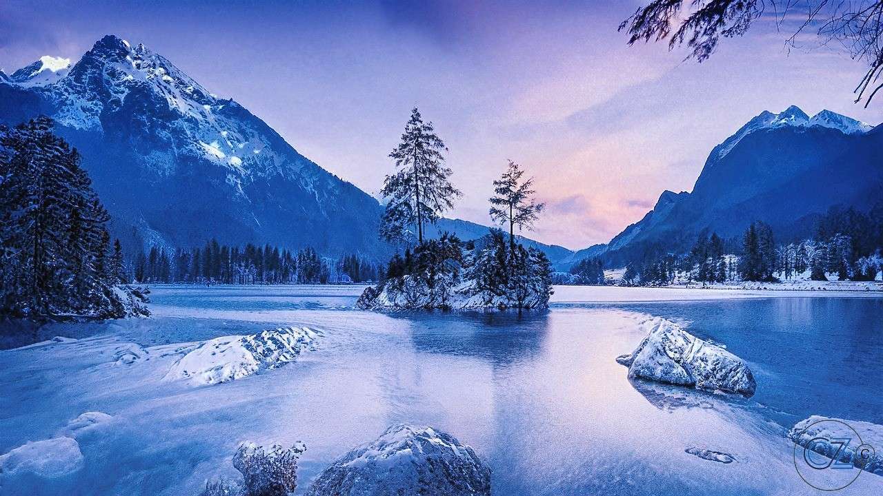 Езеро, гора, планина онлайн пъзел
