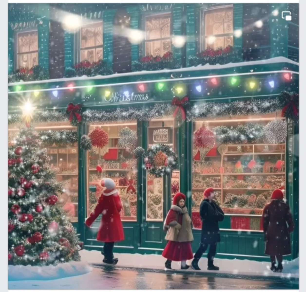 Рождественские покупки в центре города пазл онлайн