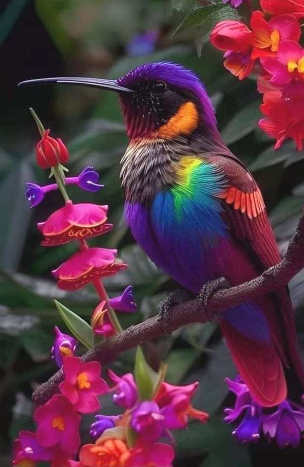 Ветки цветов птиц пазл онлайн