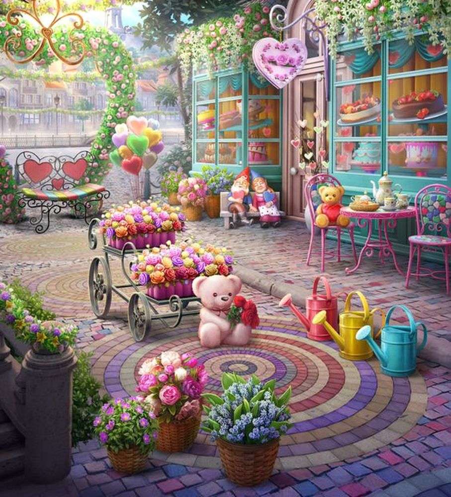 Blumen und Spielzeug Online-Puzzle