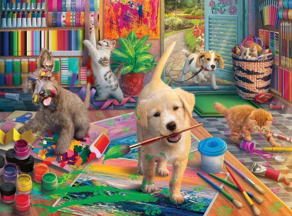 Chi ha fatto uscire i cani (e i gatti)? puzzle online