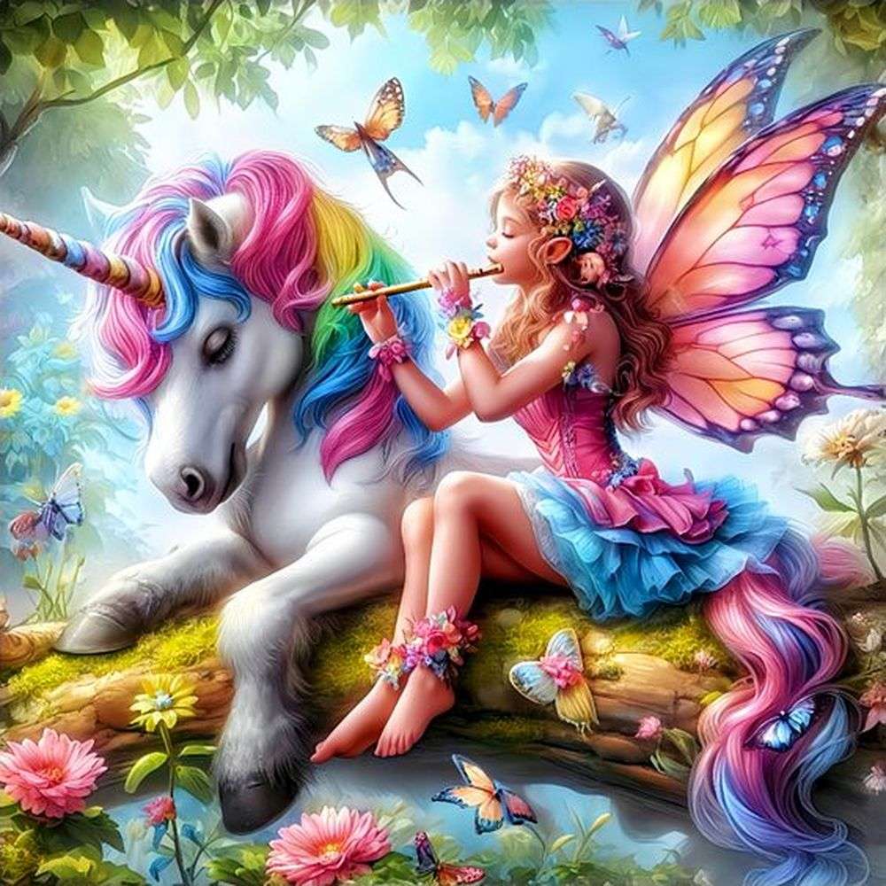 Fata e unicorno puzzle online