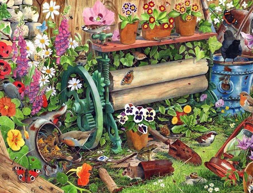 Flori în grădină puzzle online