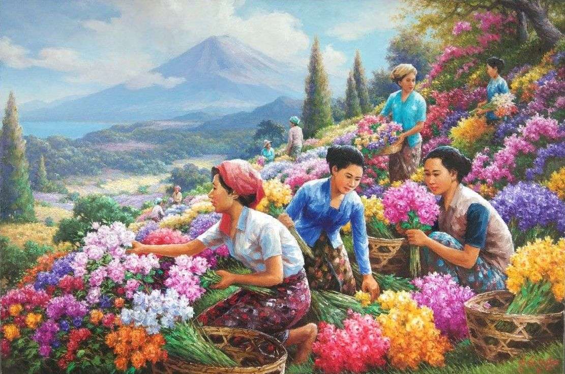 Récolte de fleurs puzzle en ligne