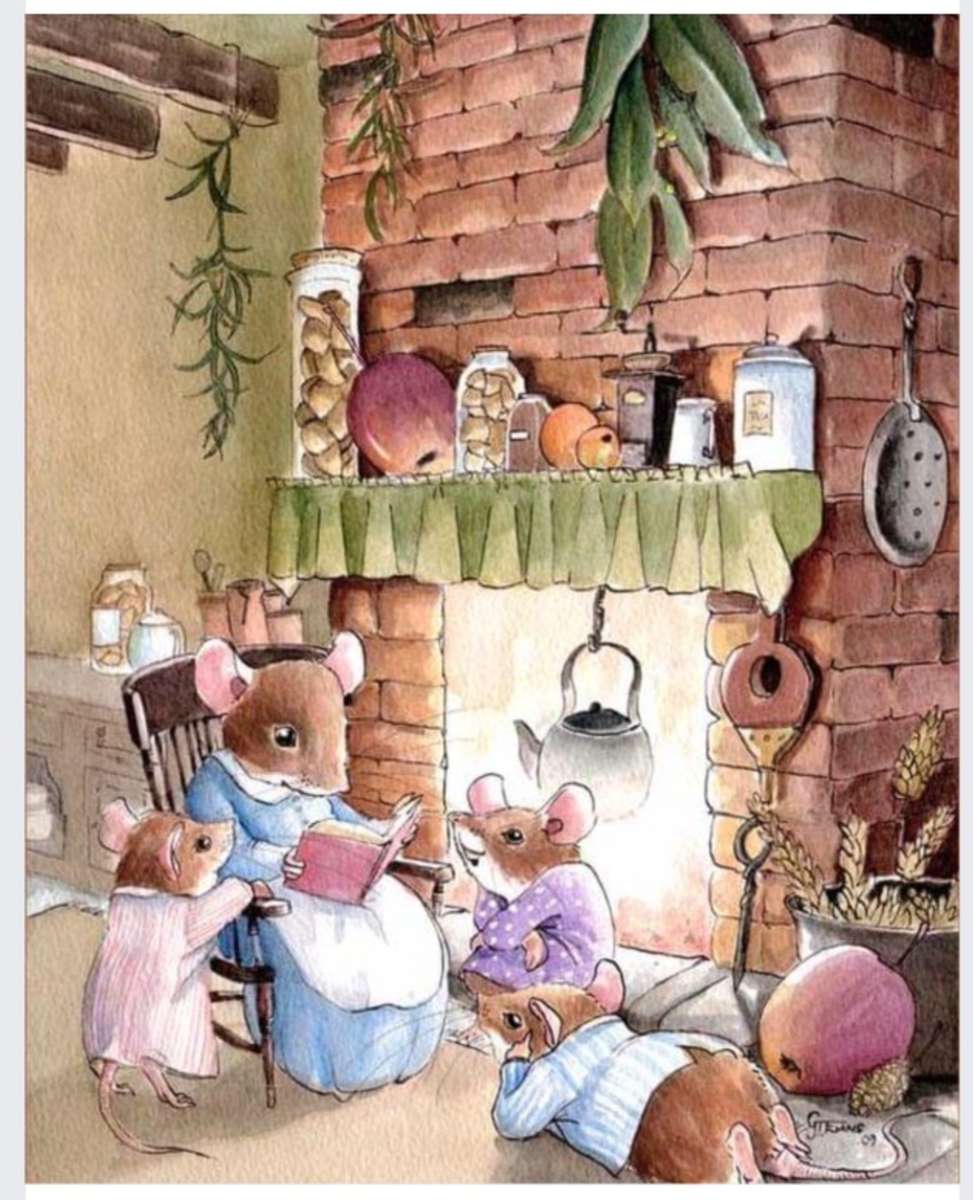 -Mama șoarecele citește o poveste. jigsaw puzzle online