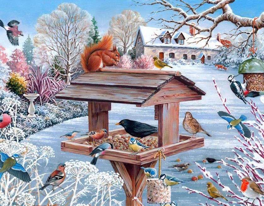 Hrănirea păsărilor jigsaw puzzle online