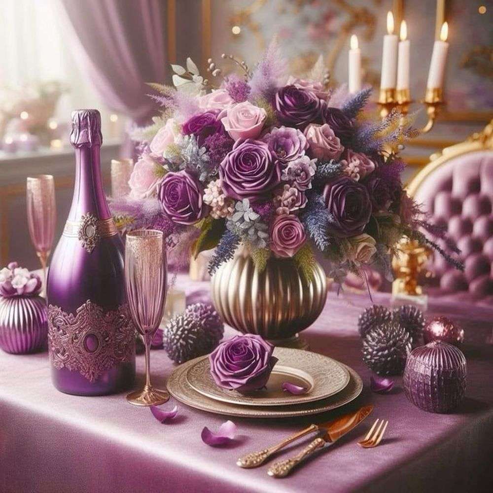 Фиолетовый ужин пазл онлайн