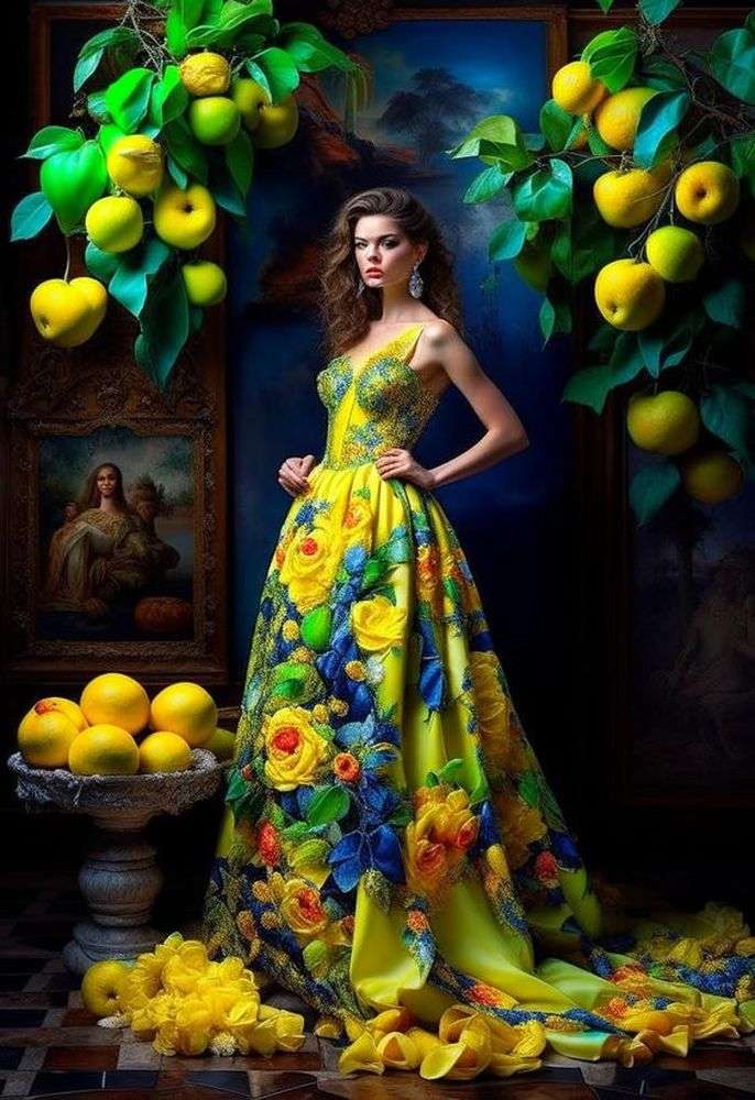 Платье лимоны пазл онлайн