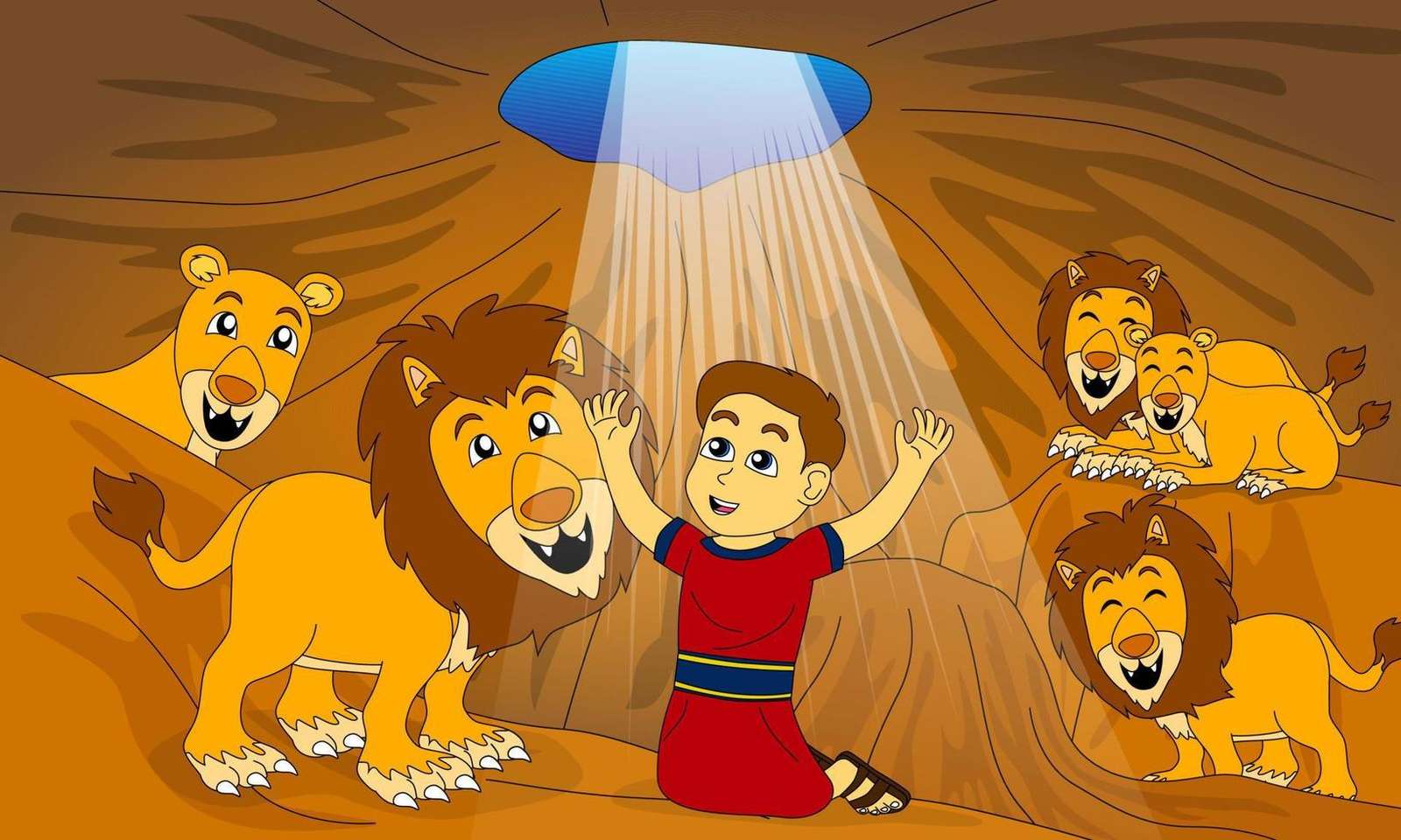 λιοντάρια σε μια σπηλιά παζλ online