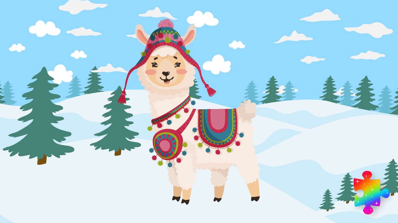 Zimní alpaka skládačky online