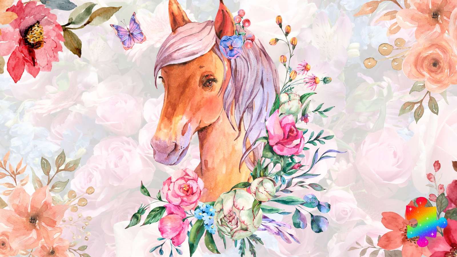Άλογο λουλουδιών παζλ online