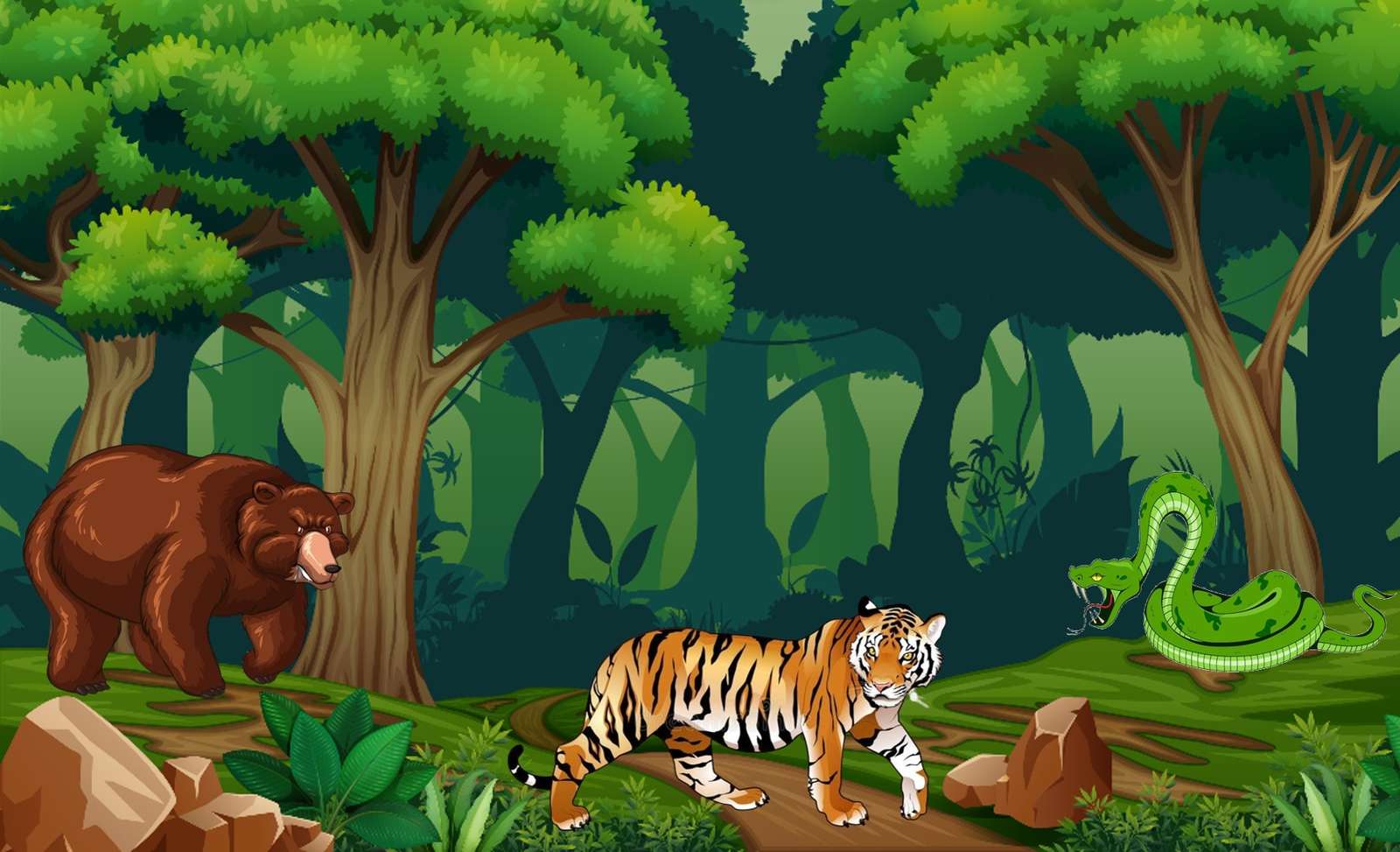 Animale din junglă puzzle online