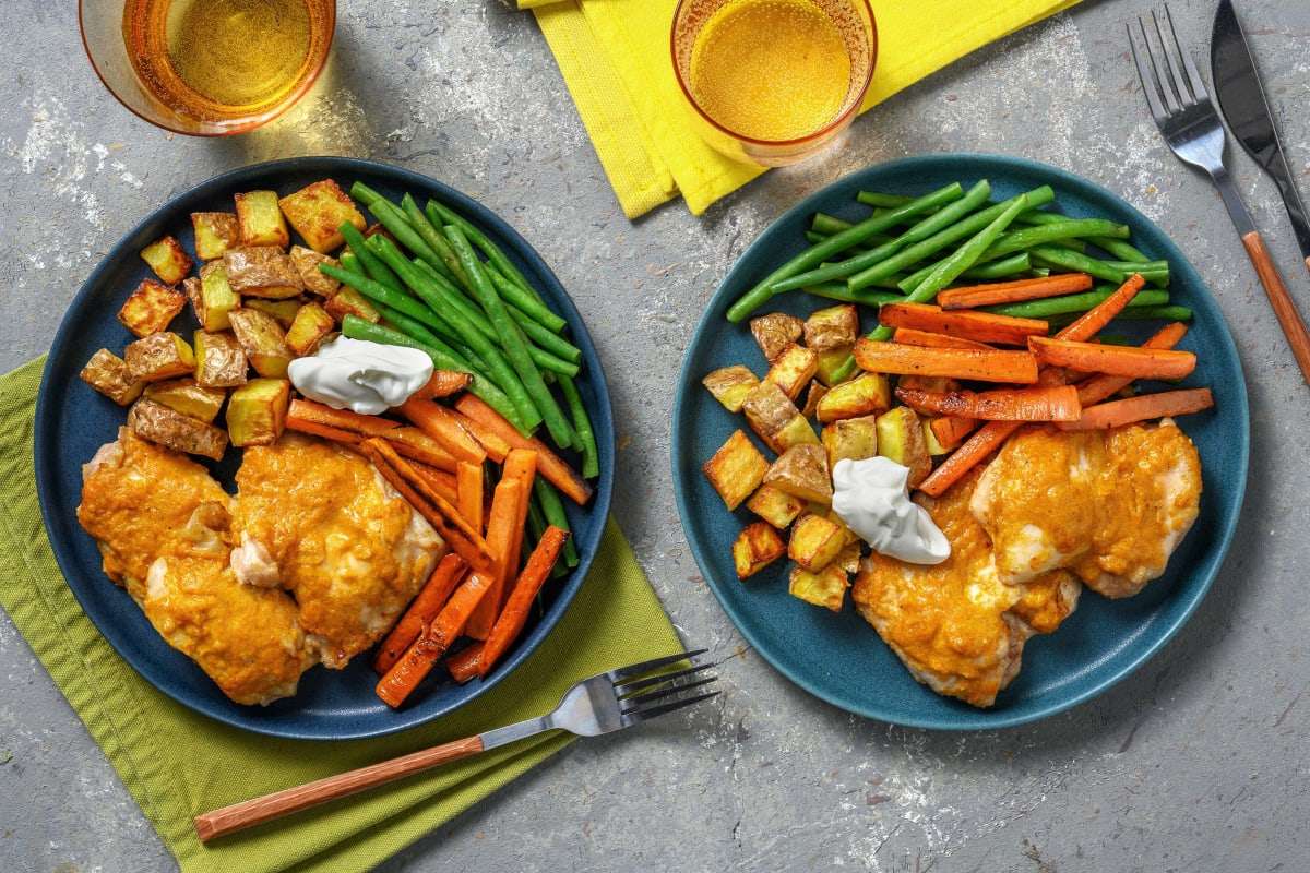 Δείπνο με κάρι κοτόπουλο για δύο παζλ online