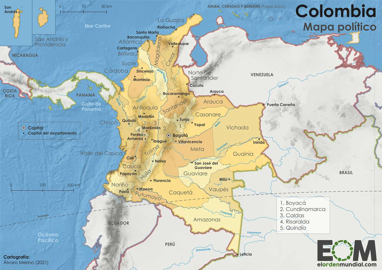 departementen van Colombia online puzzel