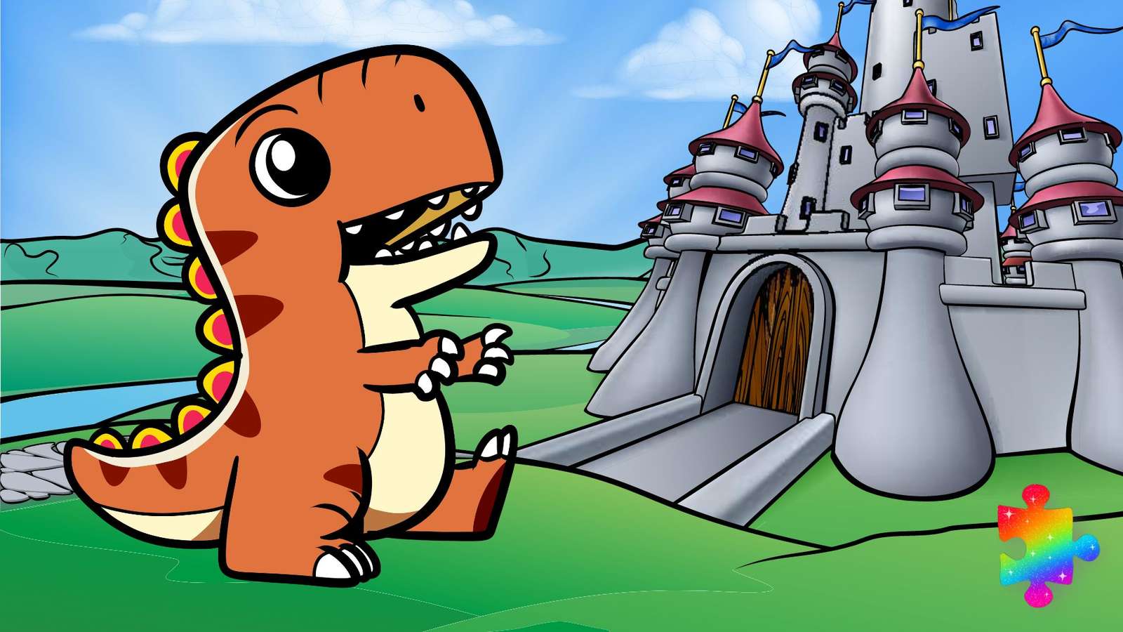 Замок динозавра онлайн пазл