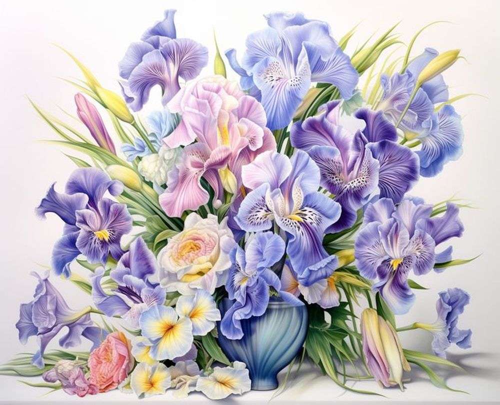 Kleurrijke irissen online puzzel