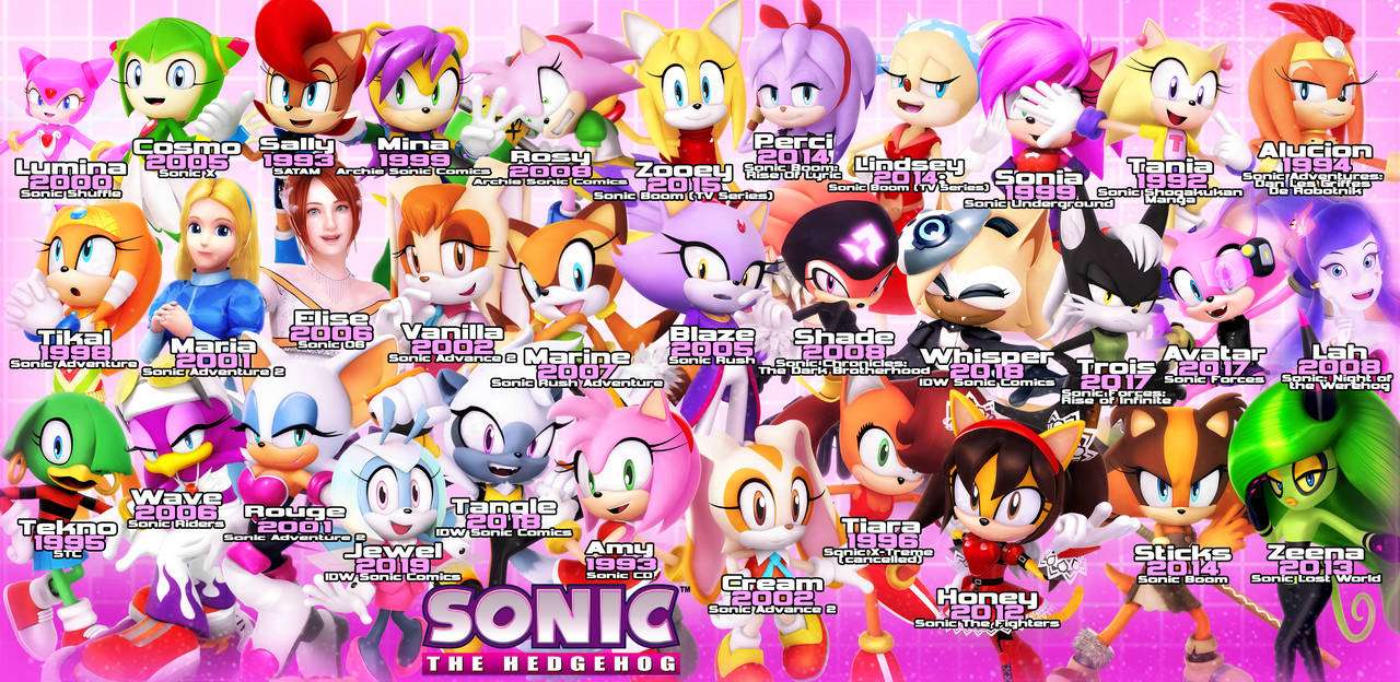 Algunos personajes femeninos en juegos y programas de Sonic. rompecabezas en línea