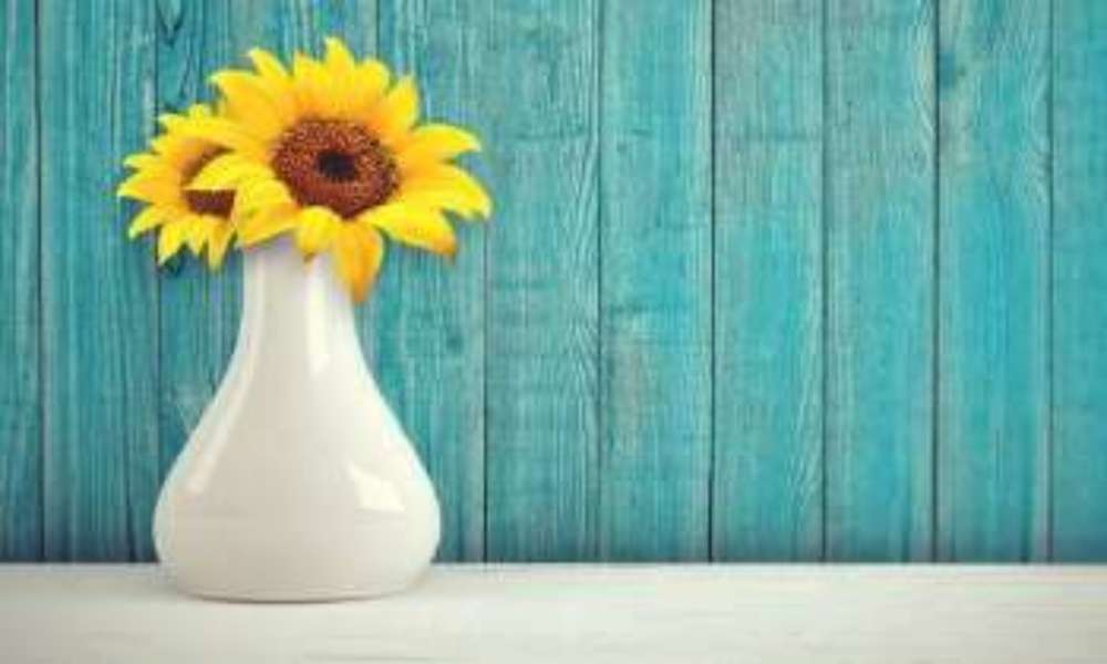 цветы подсолнуха в вазе онлайн-пазл