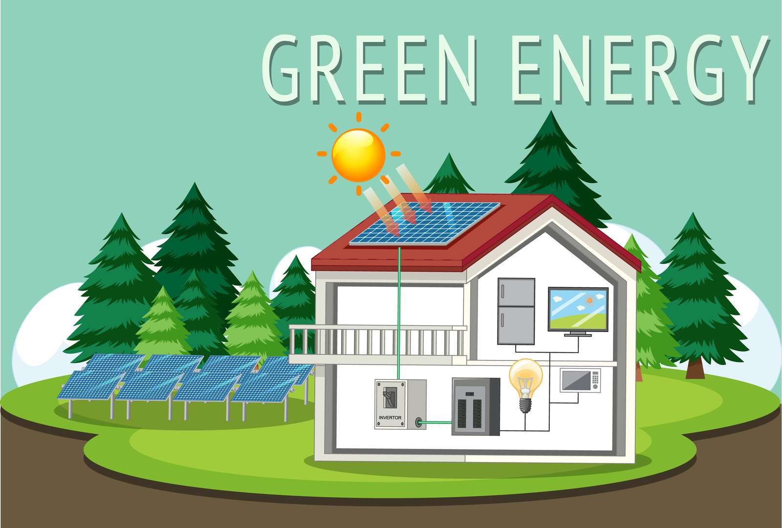 Énergie solaire, énergie verte puzzle en ligne