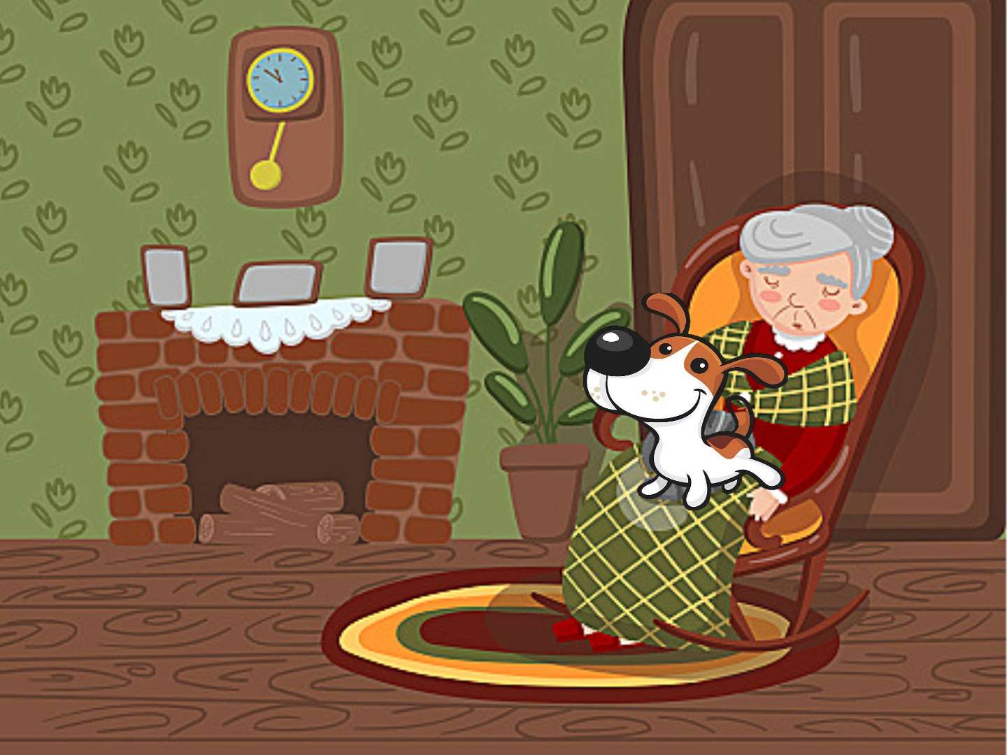 おばあちゃんと犬 ジグソーパズルオンライン