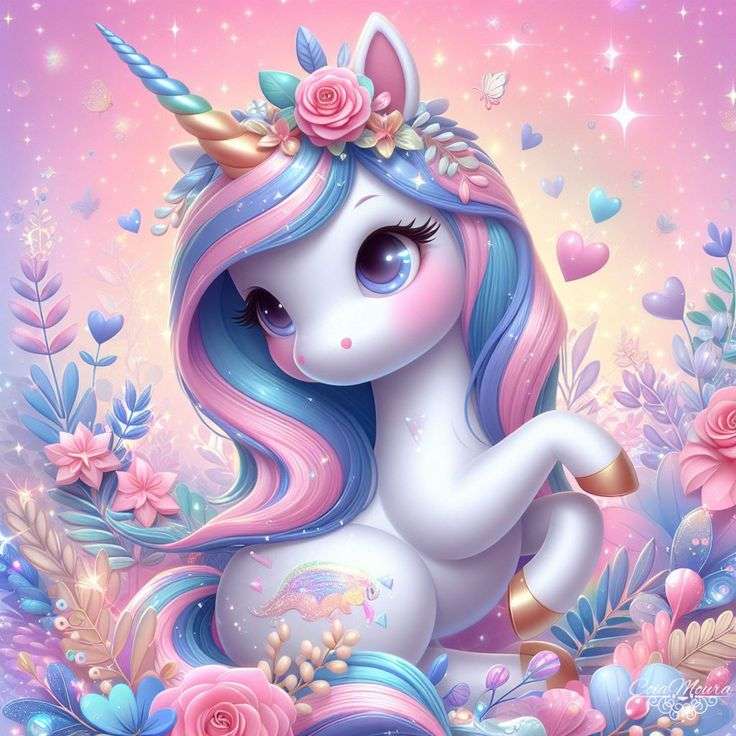 Dulce și drăguț unicorn puzzle online