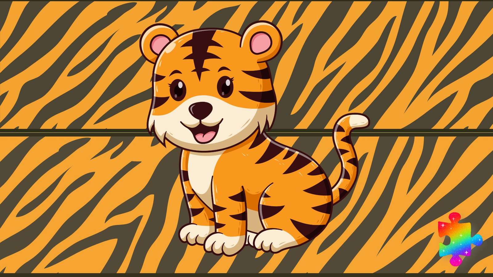 Glücklicher Tiger Online-Puzzle