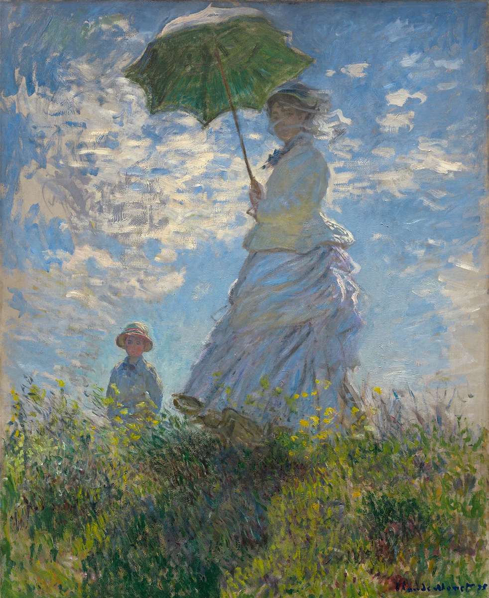 Monet žena s deštníkem skládačky online