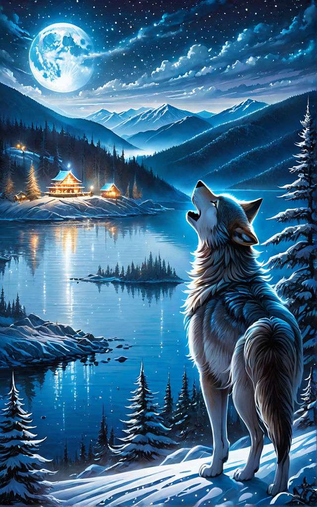 Wolf Mytisk varelse pussel på nätet