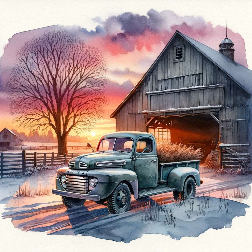 Старият селскостопански камион онлайн пъзел