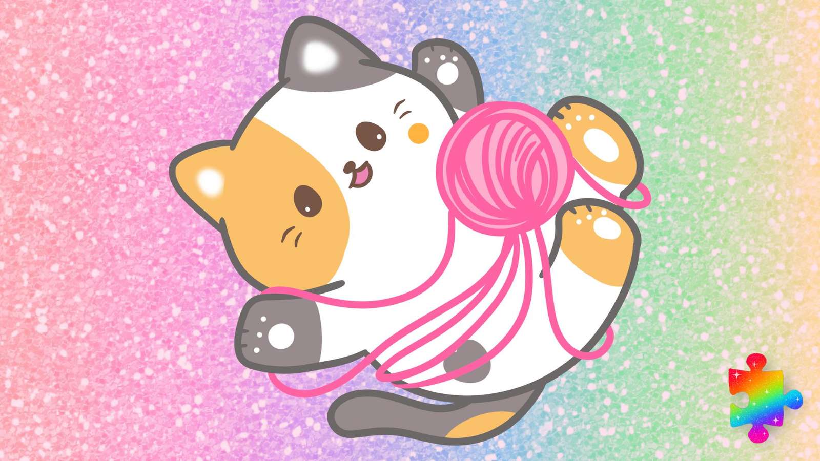 Rainbow Glitter Cat skládačky online
