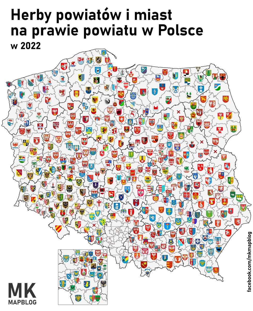 Escudos de armas de las ciudades polacas. rompecabezas en línea