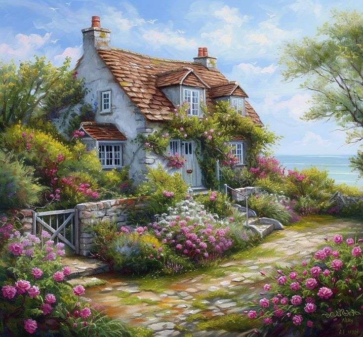 Bellissimo cottage inglese puzzle online