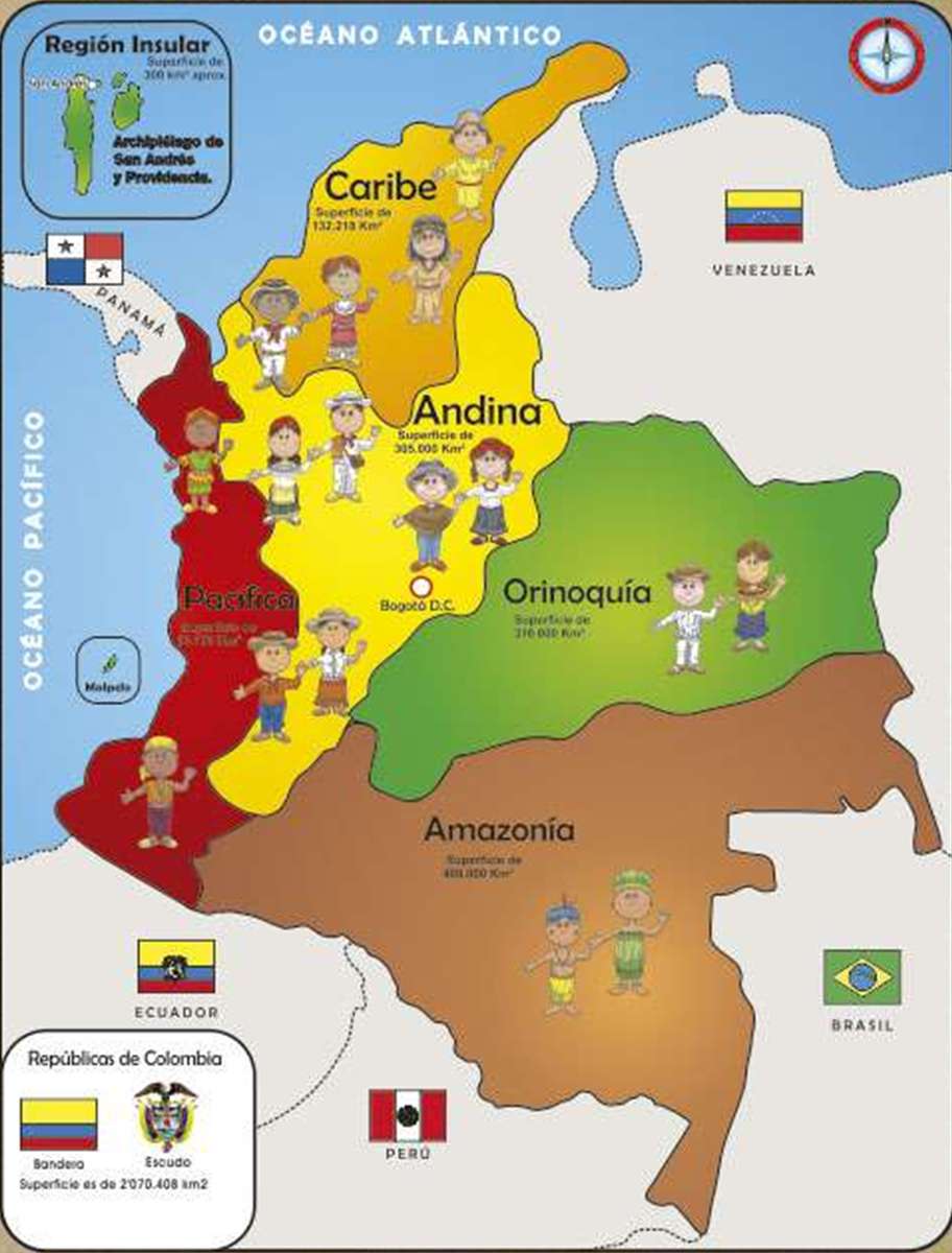 Регионы Колумбии пазл онлайн