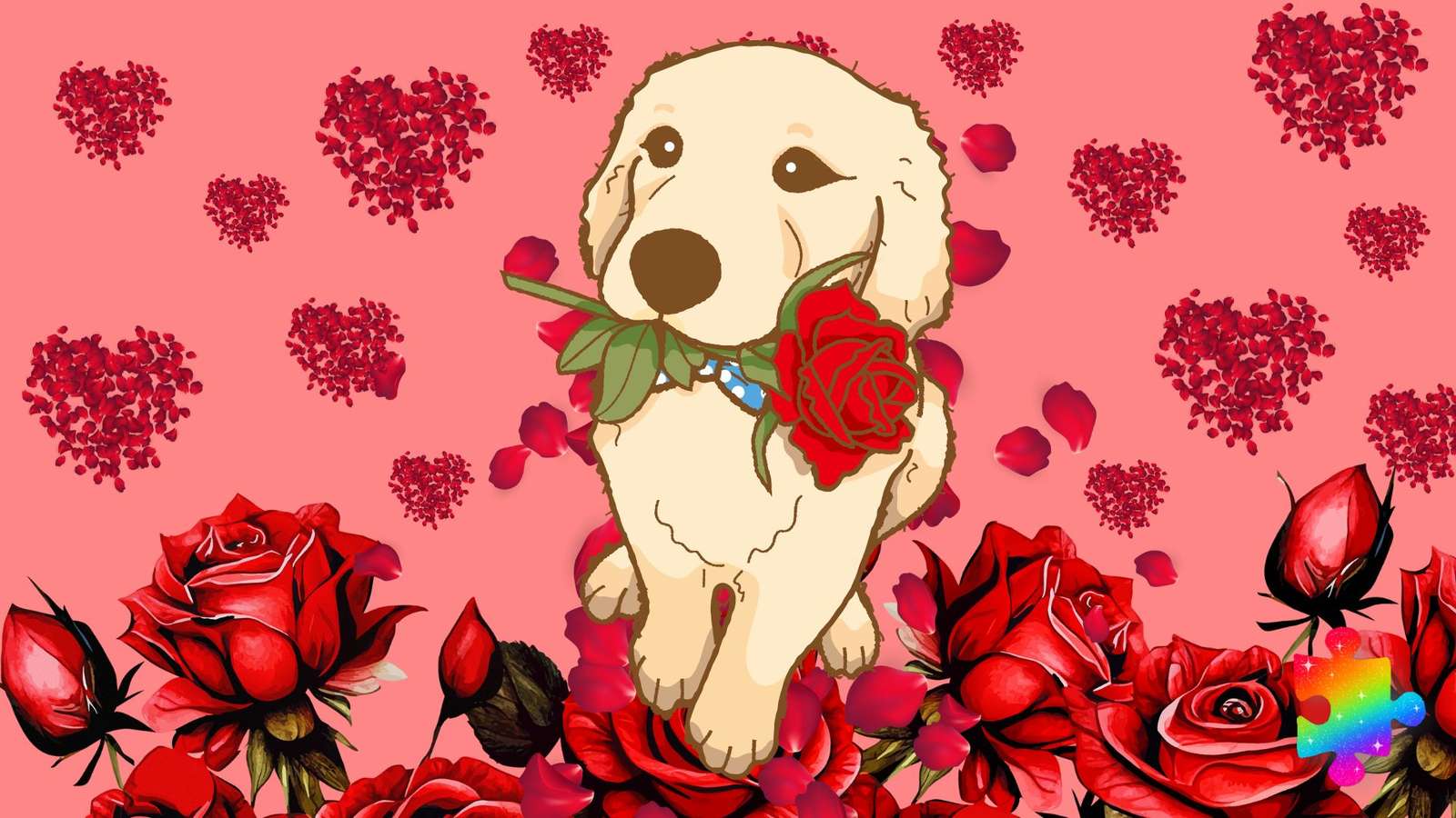 Puppy Rose jigsaw puzzle online