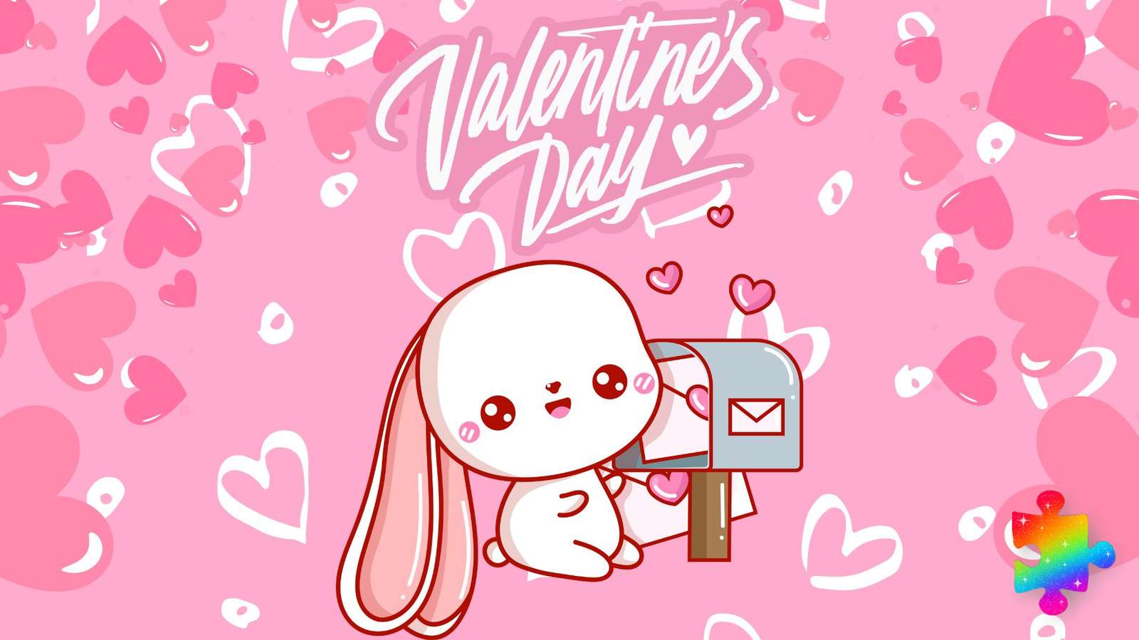 День святого Валентина кролик онлайн-пазл