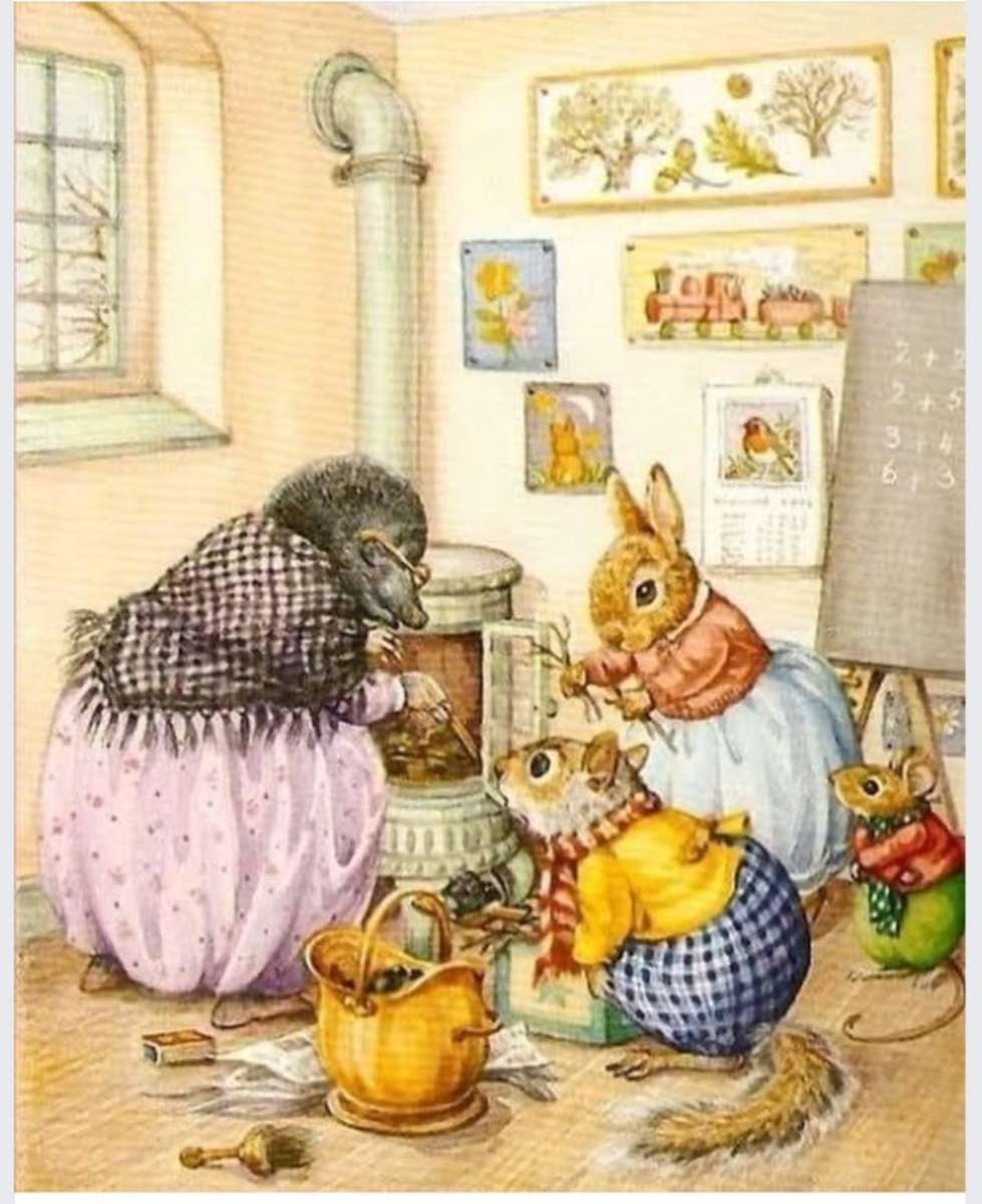 Mrs. Badger stokes the stove jigsaw puzzle online