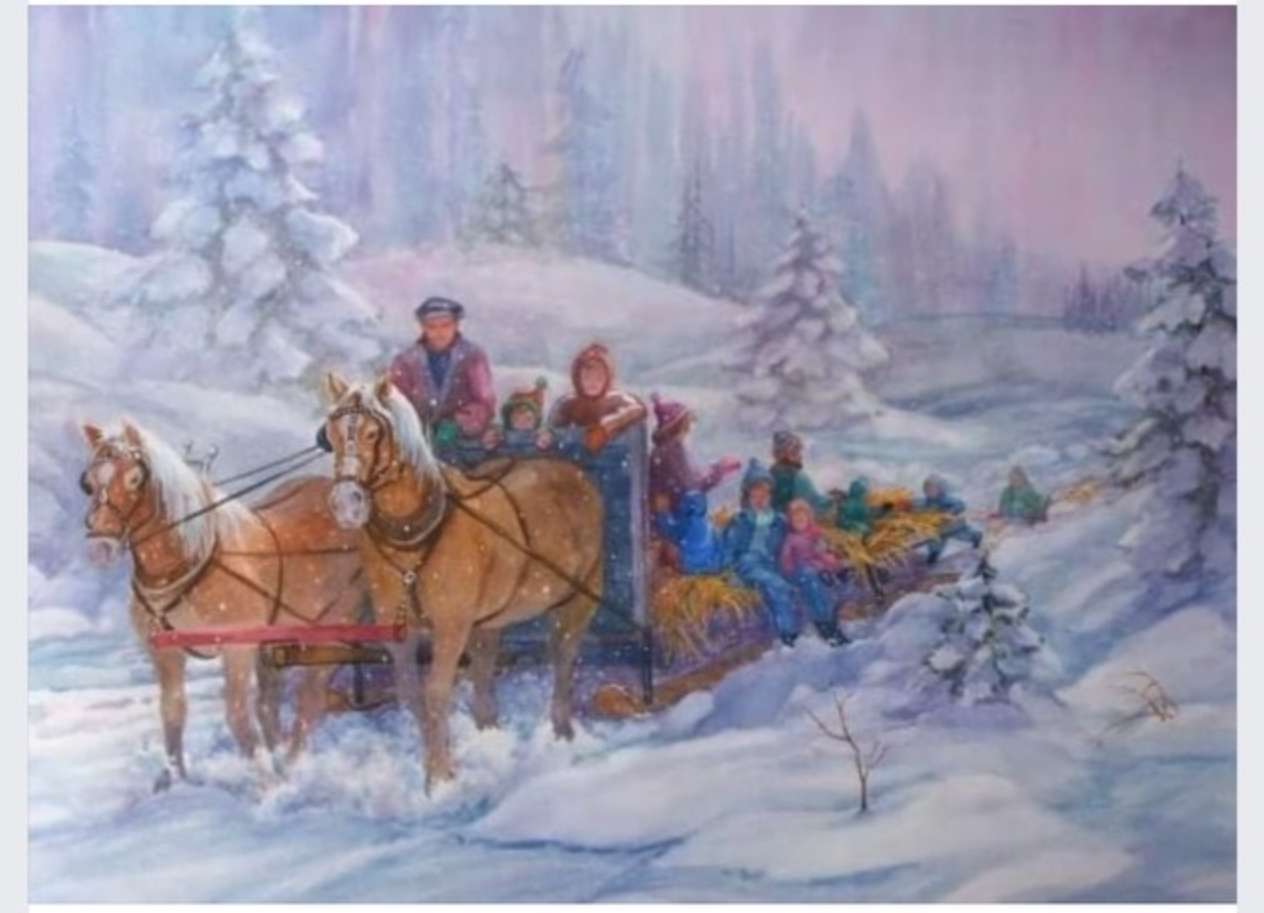 Sleigh ride on a wintry day jigsaw puzzle online