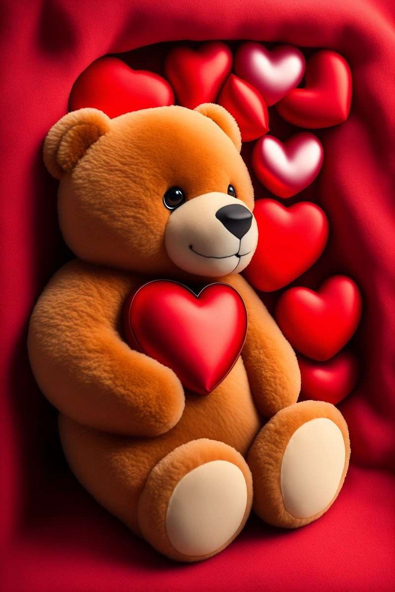 Teddybär mit Herzen Online-Puzzle